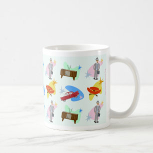 Tolles Lebensspaß Sechzigerjahre-Cartoon-Muster  Kaffeetasse