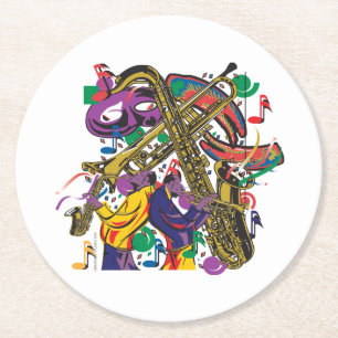 TOLLES Mardis Gras Runder Pappuntersetzer