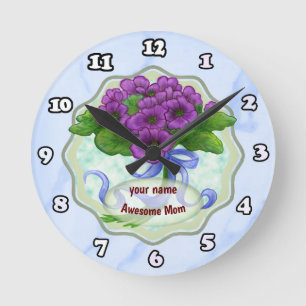 Tolles Mutter-Blumenstrauß-Uhr Runde Wanduhr
