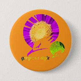 Tolles orangefarbenes Design Button