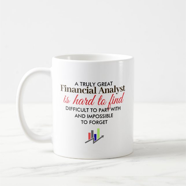 Tolles personalisiertes Geschenk für Finanzanalyst Kaffeetasse (Links)