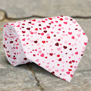 Tolles Red Hearts Valentine Day Pattern Krawatte