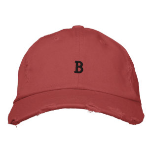 Tolles rotes B Initial Bold Spirit Kopfbedeckung Bestickte Baseballkappe