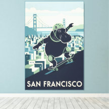 Tolles San Francisco WPA Leinwandbild im Stil der
