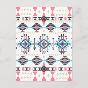 Tolles, tribal-ethnisches, geometrisches Muster Postkarte