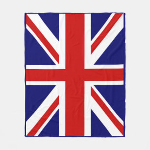 Tolles UK-Flagge die Union Jack Blau gerahmt Fleecedecke
