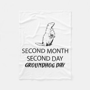 Tolles und lustiges frohes Groundhog Day für Männe Fleecedecke