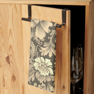 Tolles Vintage-Sepia-Blumenmuster Geschirrtuch