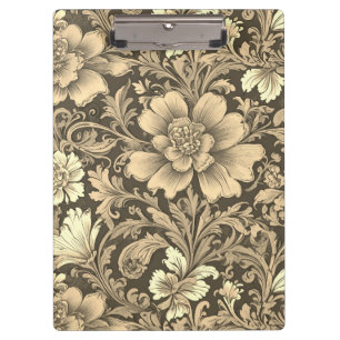 Tolles Vintage-Sepia-Blumenmuster Klemmbrett
