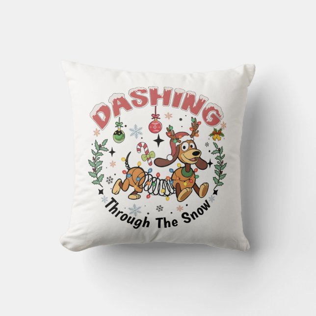 Tolles Weihnachtsdesign mit lustigem Dachshund Kissen (Vorderseite)