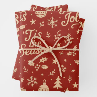 Tolles Weihnachtsgruß-Phrasenmuster Geschenkpapier Set