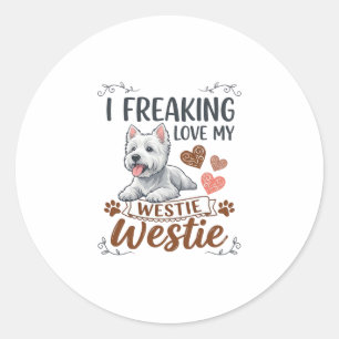 Tolles Westie-Hundeherz Pfoten_1 Runder Aufkleber