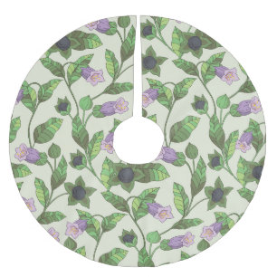 Tollkirschblüten: Vintage-Blumenillustration Polyester Weihnachtsbaumdecke