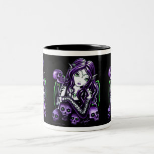 "Tollkirschen-" lila Schädel-Fee-Tasse Zweifarbige Tasse