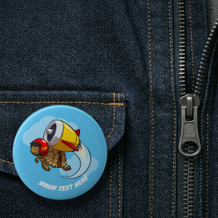 Tollkühner fliegender Schildkröte mit Jetpack-Cart Button