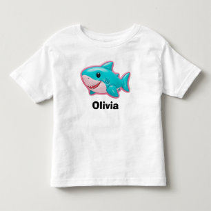 Tollkühnes Türkis & Rosa Hai-Shirt Kleinkind T-shirt