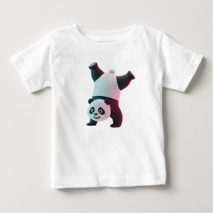 Tollpatschiger 3D-animierter Panda-Handstand Baby T-shirt