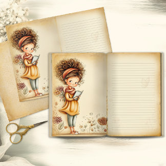 Tollpatschiges schüchternes Mädchen Vintage-Junk-J