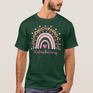 Tollwut Aufklärung Rosa Herzleopard Rainbow Tollwu T-Shirt