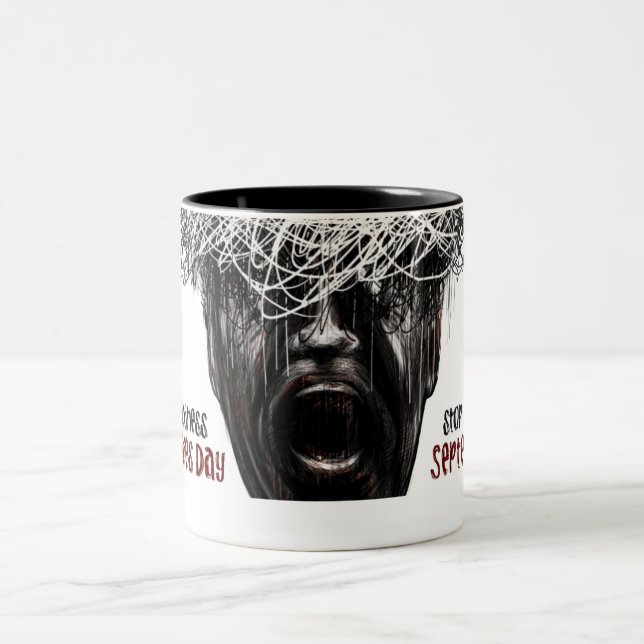 Tollwut ist Verrücktheit - stoppen Sie die Zweifarbige Tasse (Mittel)