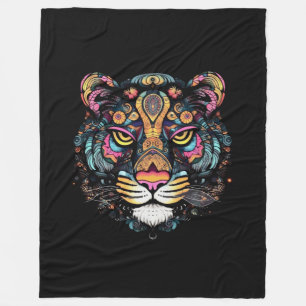 Tollwütiger Tigerkopf Fleecedecke