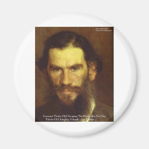Tolstoi "Ändern Sie sich selbst" Weisheit Zitat Ge Magnet