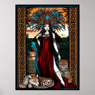 Toltec Jaguar Quetzal-Priesterin Zyanya Plakat