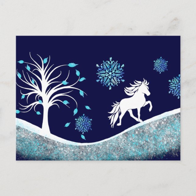 Tölter im Schnee Postkarte (Vorderseite)