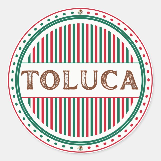 Toluca City Pride Emblem – Mexican Identity Runder Aufkleber (Vorderseite)