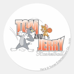 Tom and Jerry Basketball 3 Runder Aufkleber