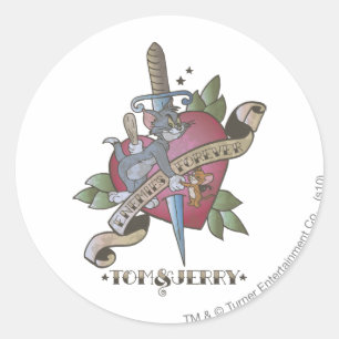 Tom and Jerry Enemies Forever 2 Runder Aufkleber