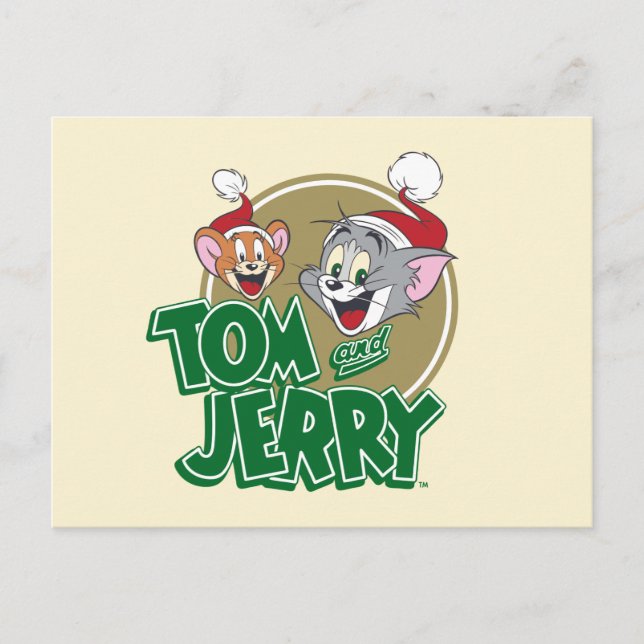 Tom and Jerry Holiday Logo Feiertagspostkarte (Vorderseite)