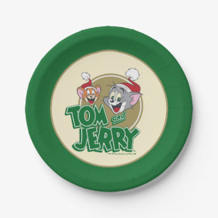Tom and Jerry Holiday Logo Pappteller