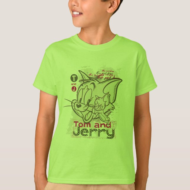 Tom and Jerry Pink and Green T-Shirt (Vorderseite)