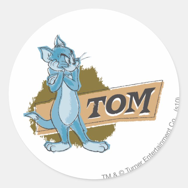 Tom Attitude Logo Runder Aufkleber (Vorderseite)