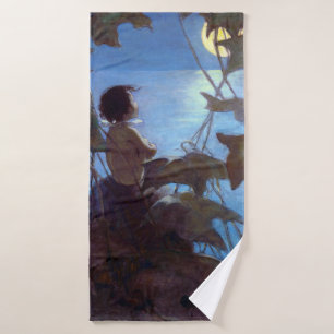 Tom beobachtet den Mond, Jessie Willcox Smith Badehandtuch