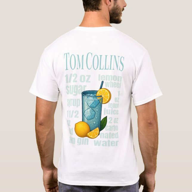 Tom Collins T-Shirt – Classic Gin Cocktail (Rückseite)