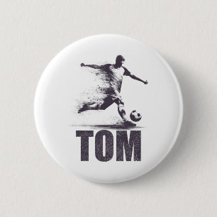 Tom Fußball Jungen Personalisierter Vorname Tom Button