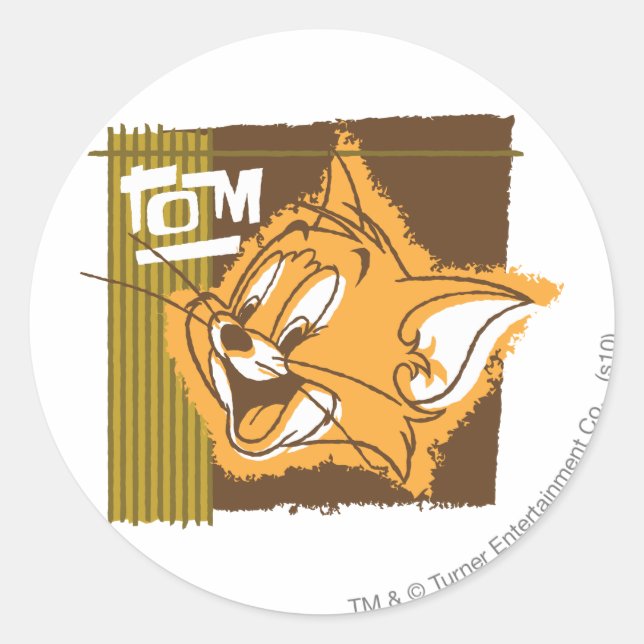 Tom Happy Face Runder Aufkleber (Vorderseite)