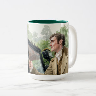 Tom hilft Mary beim Aussteigen aus einer Kutsche Zweifarbige Tasse