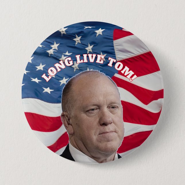 Tom Homan Button mit hinterher schwenkender Flagge (Vorderseite)
