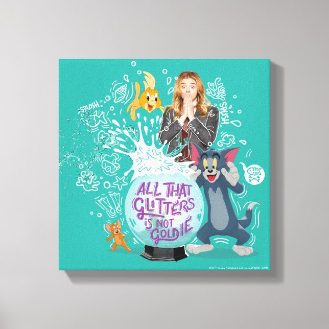 Tom & Jerry - alles, was Glitzer nicht sind Goldie Leinwanddruck (Vorderseite)