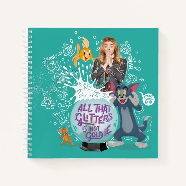 Tom & Jerry - alles, was Glitzer nicht sind Goldie Notizbuch (Vorderseite)