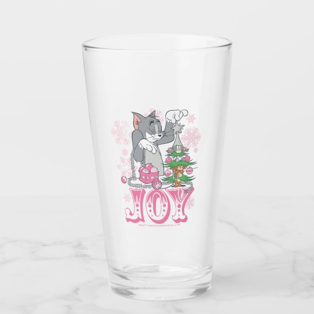 Tom, Jerry, and Nibbles Decorating Joy Glas (Vorderseite)