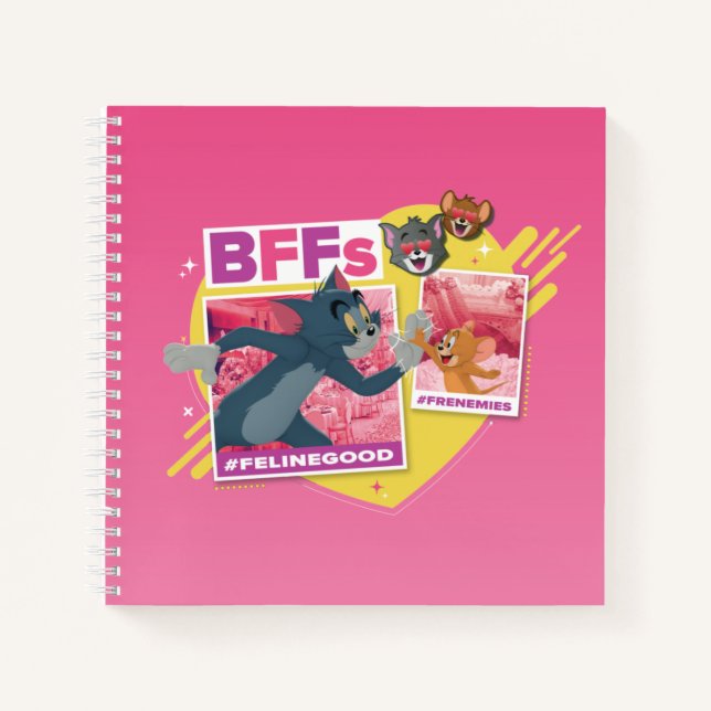 Tom & Jerry Beste Freundinnen Foto Emoji Collage Notizbuch (Vorderseite)