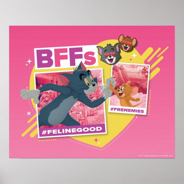 Tom & Jerry Beste Freundinnen Foto Emoji Collage Poster (Vorne)