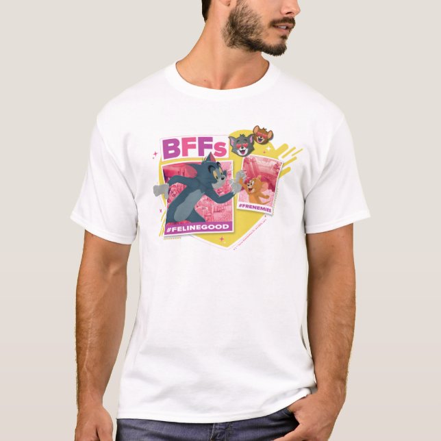 Tom & Jerry Beste Freundinnen Foto Emoji Collage T-Shirt (Vorderseite)