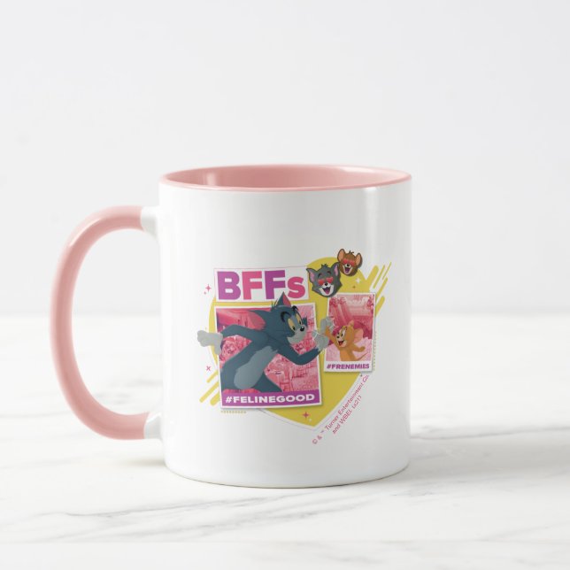 Tom & Jerry Beste Freundinnen Foto Emoji Collage Tasse (Links)