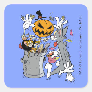 Tom & Jerry Boo an Tom Quadratischer Aufkleber