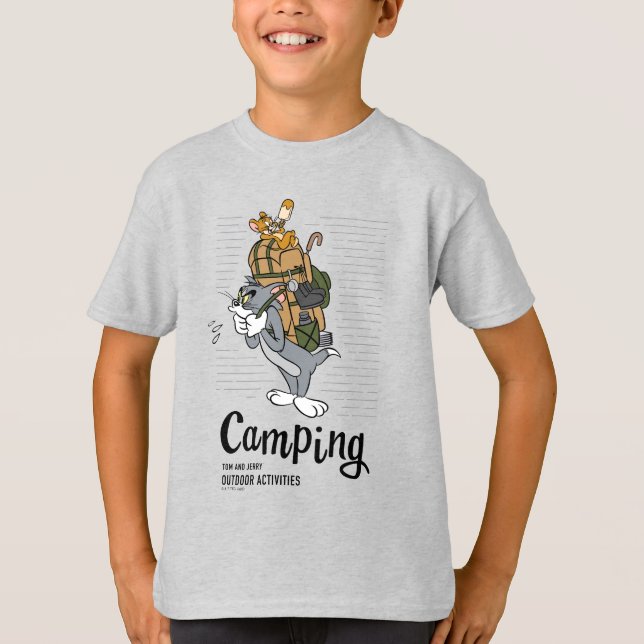 Tom & Jerry Camping T-Shirt (Vorderseite)